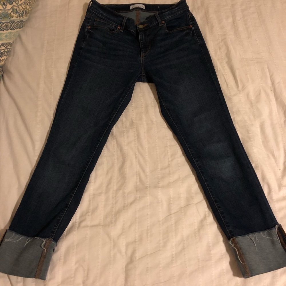 LOFT modern straight wide cuffed jeans